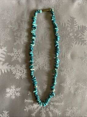 Turquoise Chip Bead Necklace - Turquoise Color -